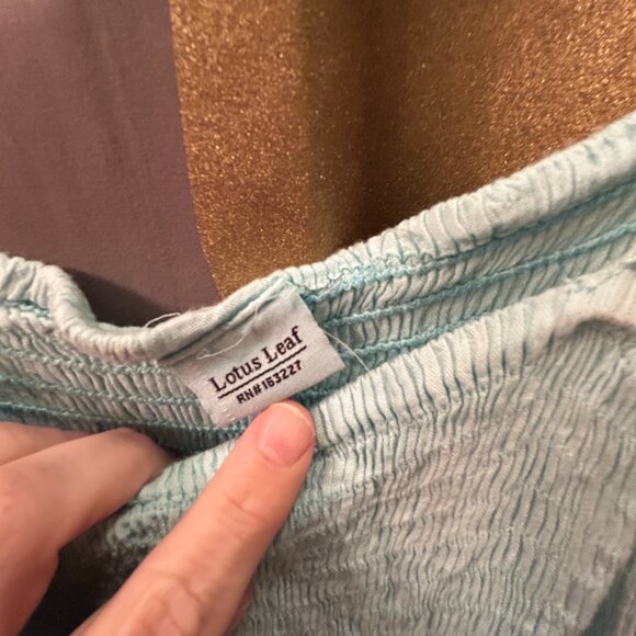 Lotus Leaf Blue & White Textured Ombre Summer Dress, Viscose Size Medium - Picture 2 of 3